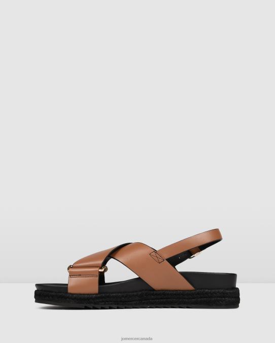 Miles flat espadrille sandals Jo Mercer Dark Tan Leather Footwear 6D6FN272