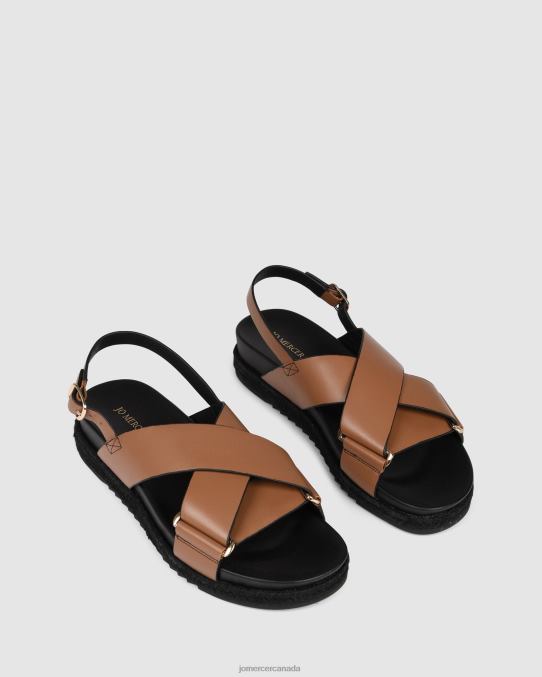 Miles flat espadrille sandals Jo Mercer Dark Tan Leather Footwear 6D6FN272