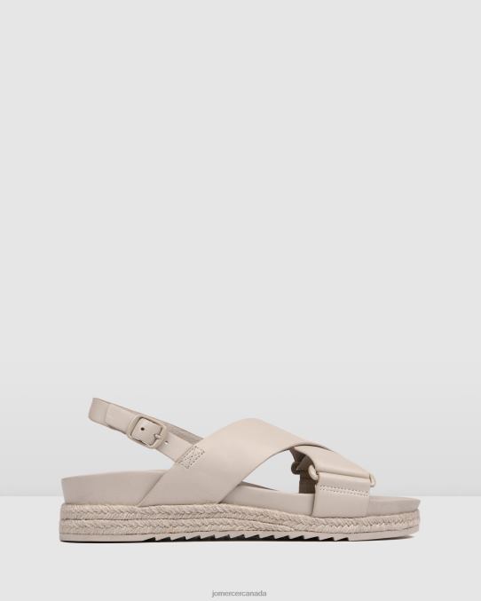 Miles flat espadrille sandals Jo Mercer Stone Leather Footwear 6D6FN283
