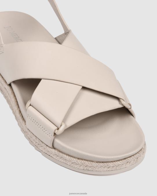 Miles flat espadrille sandals Jo Mercer Stone Leather Footwear 6D6FN283