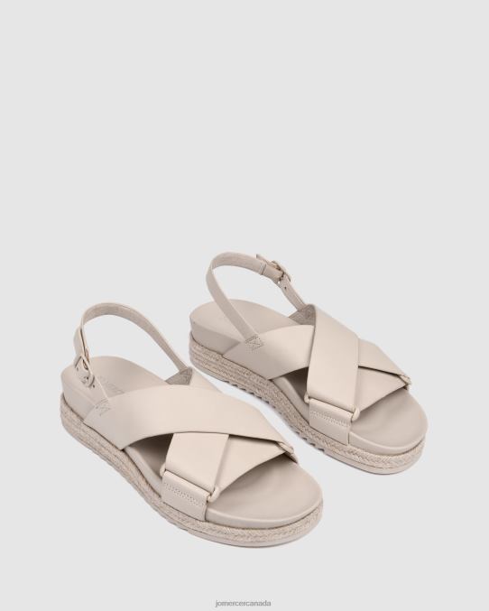 Miles flat espadrille sandals Jo Mercer Stone Leather Footwear 6D6FN283