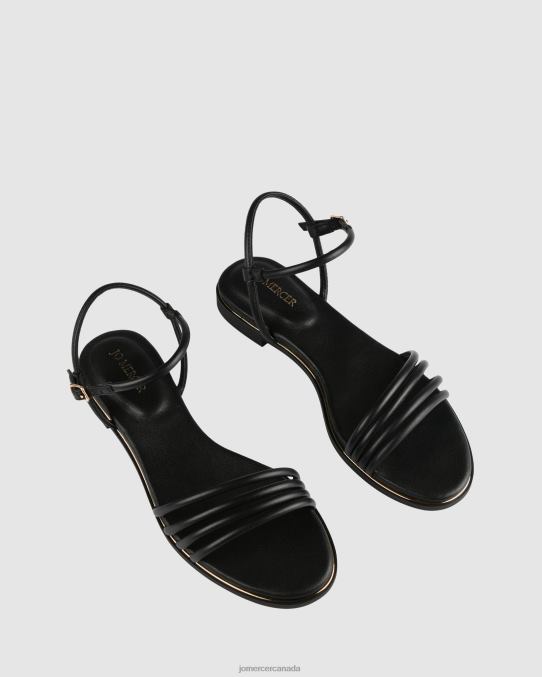 Quiera flat sandals Jo Mercer Black Leather Footwear 6D6FN274