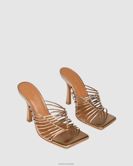 Lynden high heel sandals Jo Mercer Gold Leather Footwear 6D6FN141