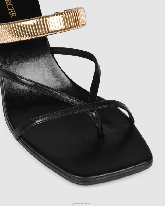 Adriana mid heel sandals Jo Mercer Black Leather Footwear 6D6FN61