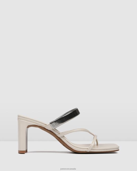 Adriana mid heel sandals Jo Mercer Off White Leather Footwear 6D6FN62