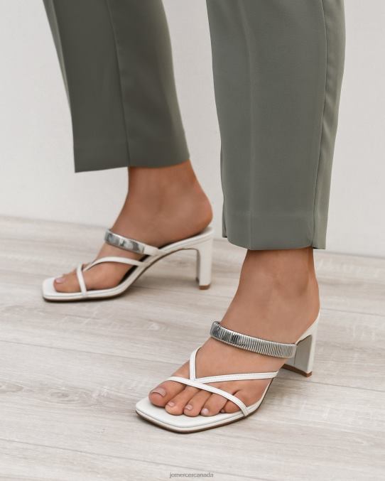 Adriana mid heel sandals Jo Mercer Off White Leather Footwear 6D6FN62