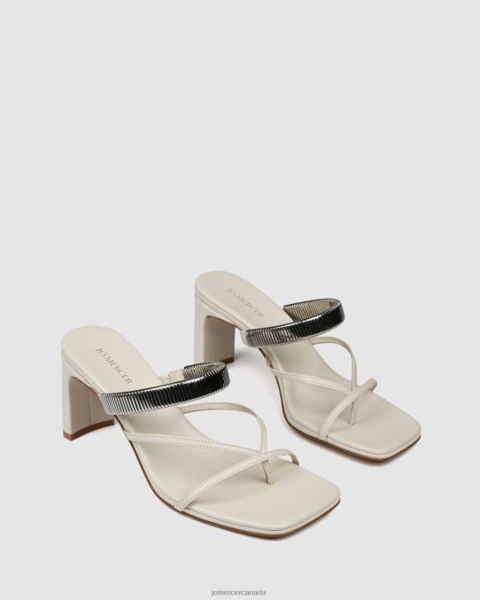 Adriana mid heel sandals Jo Mercer Off White Leather Footwear 6D6FN62