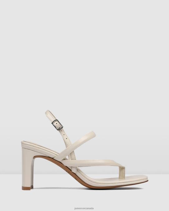 Amaia mid heel sandals Jo Mercer Off White Leather Footwear 6D6FN64