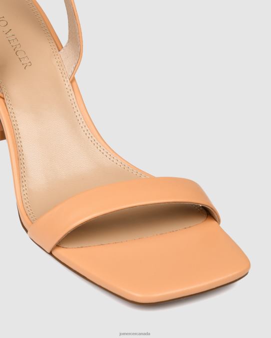 Diya mid heel sandals Jo Mercer Papaya Leather Footwear 6D6FN70