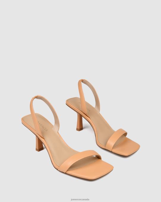 Diya mid heel sandals Jo Mercer Papaya Leather Footwear 6D6FN70