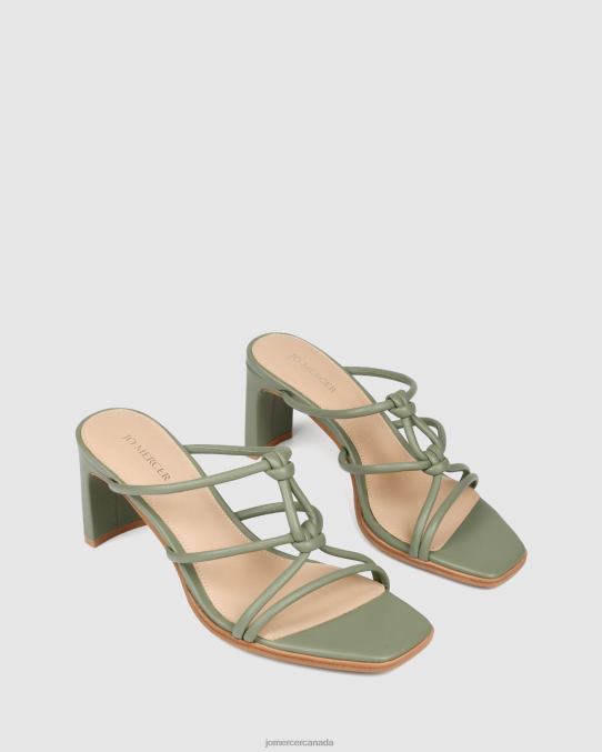 Nadia mid heel sandals Jo Mercer Pistachio Green Leather Footwear 6D6FN67