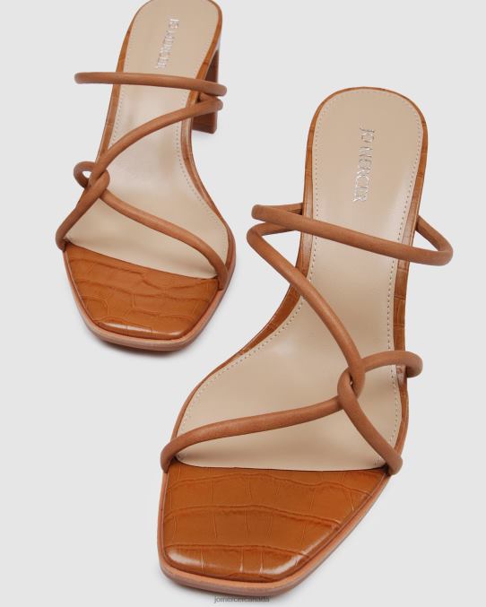 Novi mid heel sandals Jo Mercer Tan Leather Footwear 6D6FN34