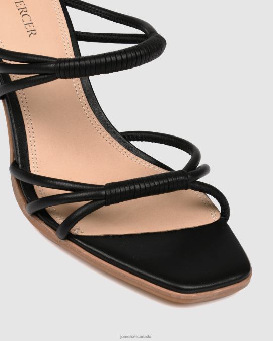 Nyla mid heel sandals Jo Mercer Black Leather Footwear 6D6FN57