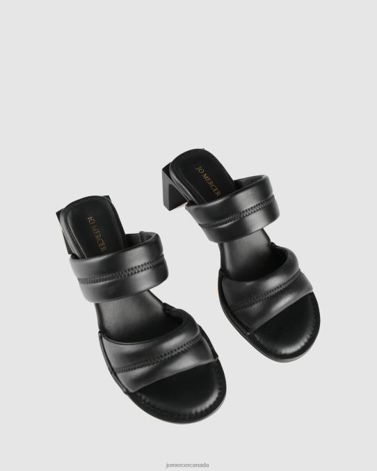 Quincy mid heel sandals Jo Mercer Black Leather Footwear 6D6FN59