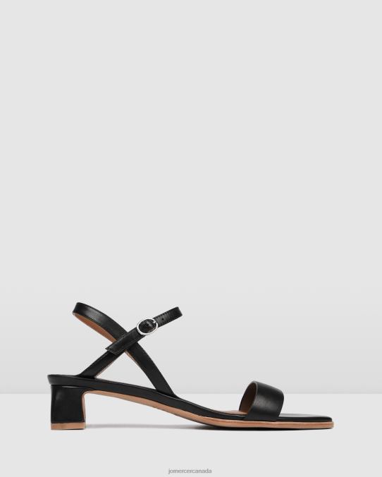 Reina mid heel sandals Jo Mercer Black Leather Footwear 6D6FN44