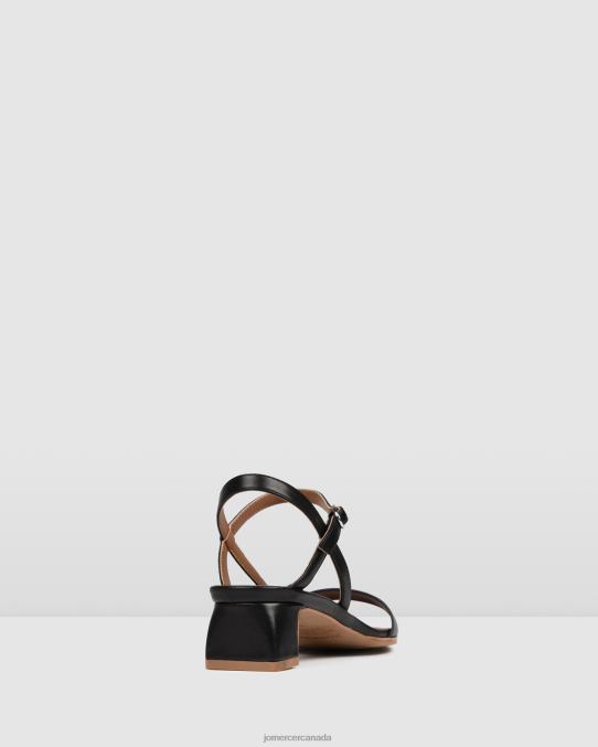 Reina mid heel sandals Jo Mercer Black Leather Footwear 6D6FN44