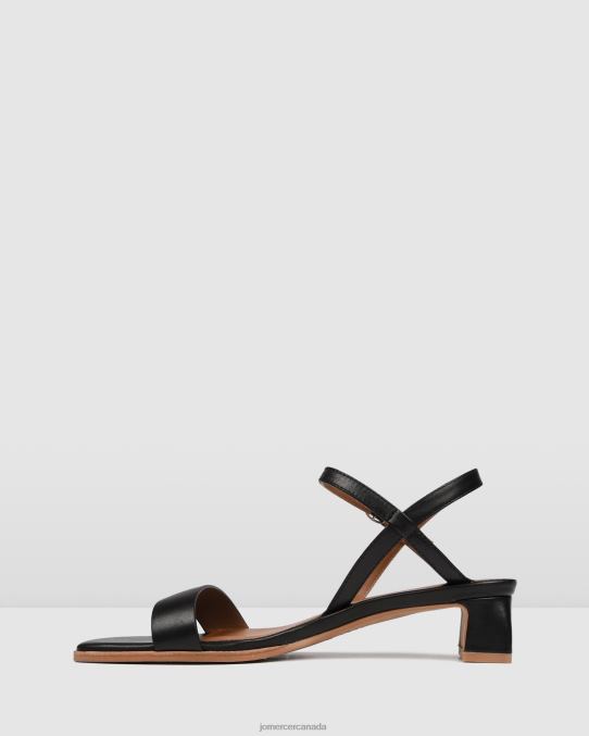 Reina mid heel sandals Jo Mercer Black Leather Footwear 6D6FN44