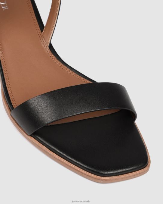 Reina mid heel sandals Jo Mercer Black Leather Footwear 6D6FN44