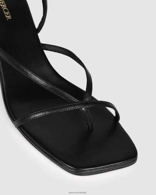 Valentina mid heel sandals Jo Mercer Black Leather Footwear 6D6FN68