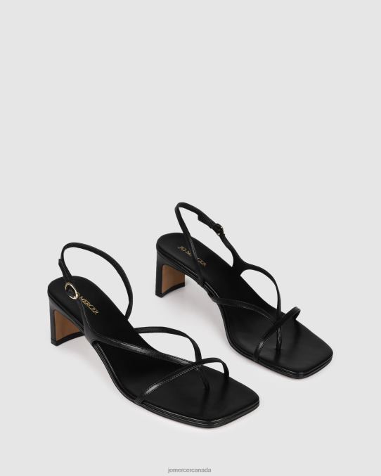 Valentina mid heel sandals Jo Mercer Black Leather Footwear 6D6FN68