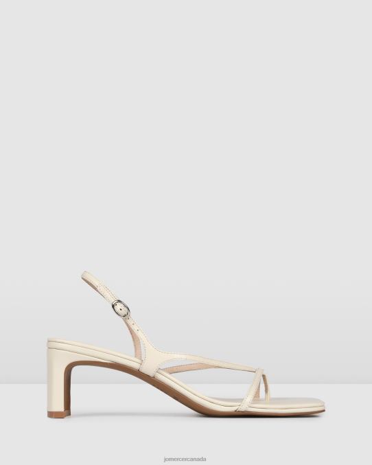 Valentina mid heel sandals Jo Mercer Off White Leather Footwear 6D6FN69