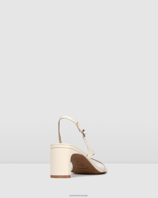 Valentina mid heel sandals Jo Mercer Off White Leather Footwear 6D6FN69