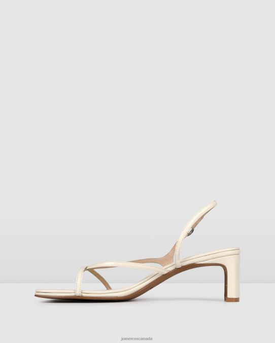 Valentina mid heel sandals Jo Mercer Off White Leather Footwear 6D6FN69