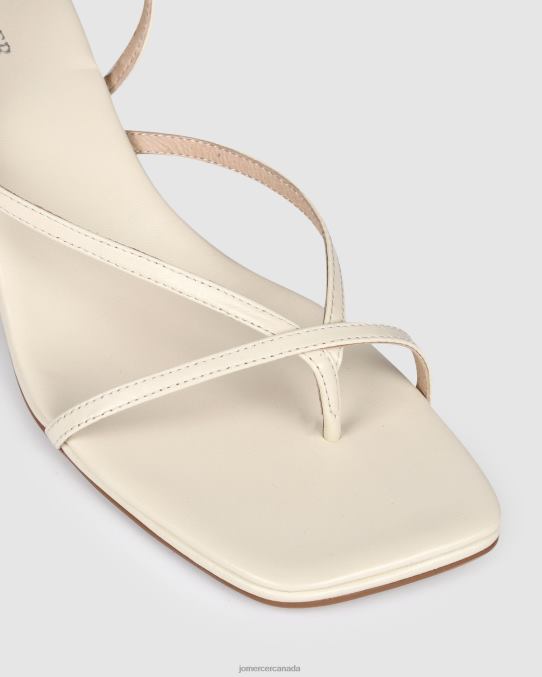 Valentina mid heel sandals Jo Mercer Off White Leather Footwear 6D6FN69