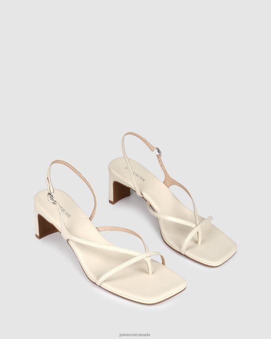 Valentina mid heel sandals Jo Mercer Off White Leather Footwear 6D6FN69