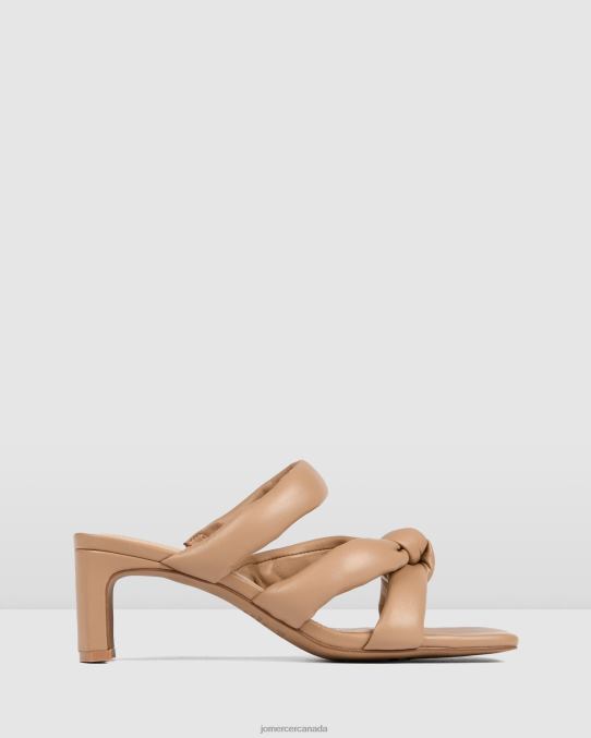Vivian mid heel sandals Jo Mercer Beige Leather Footwear 6D6FN65