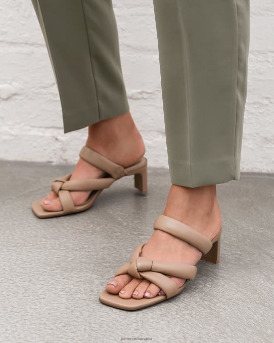 Vivian mid heel sandals Jo Mercer Beige Leather Footwear 6D6FN65