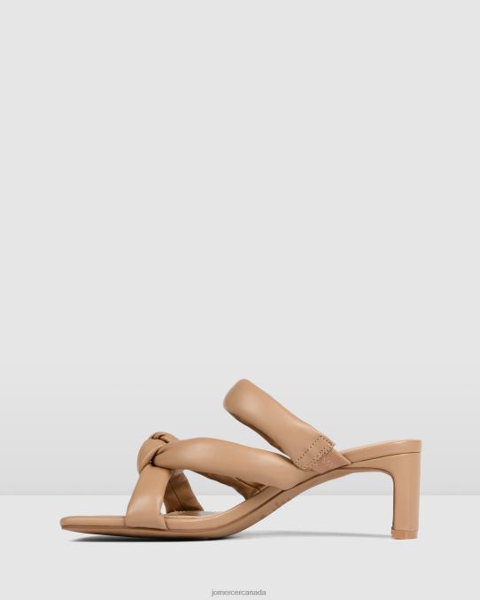 Vivian mid heel sandals Jo Mercer Beige Leather Footwear 6D6FN65