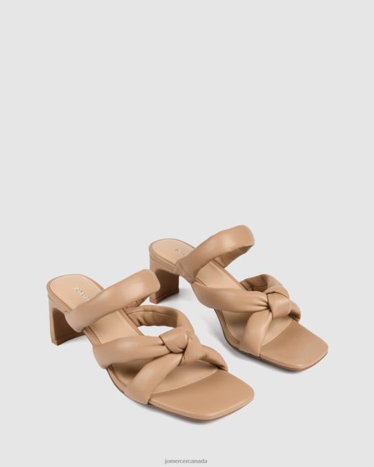Vivian mid heel sandals Jo Mercer Beige Leather Footwear 6D6FN65