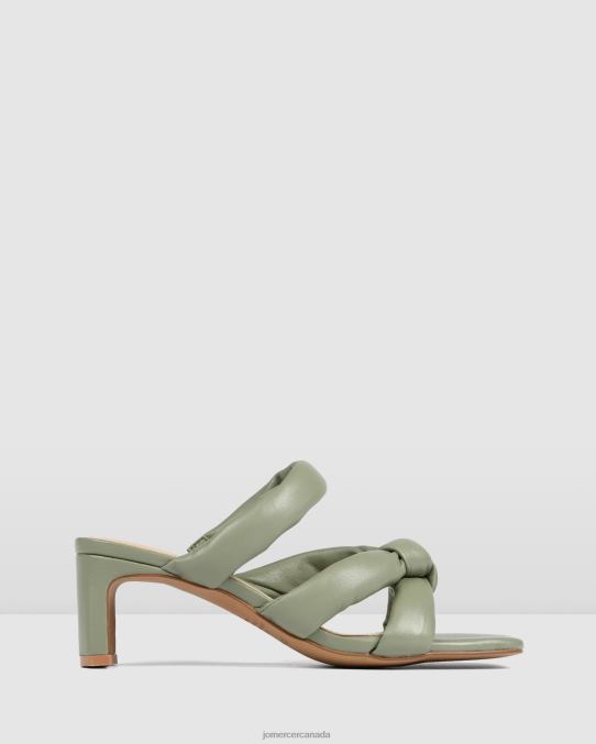 Vivian mid heel sandals Jo Mercer Pistachio Green Leather Footwear 6D6FN66