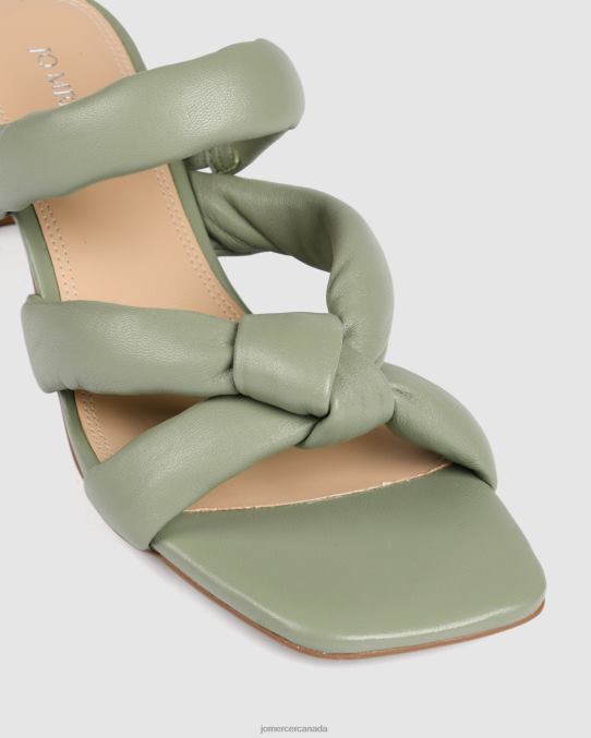 Vivian mid heel sandals Jo Mercer Pistachio Green Leather Footwear 6D6FN66