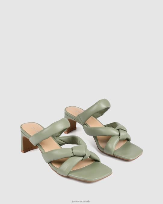 Vivian mid heel sandals Jo Mercer Pistachio Green Leather Footwear 6D6FN66
