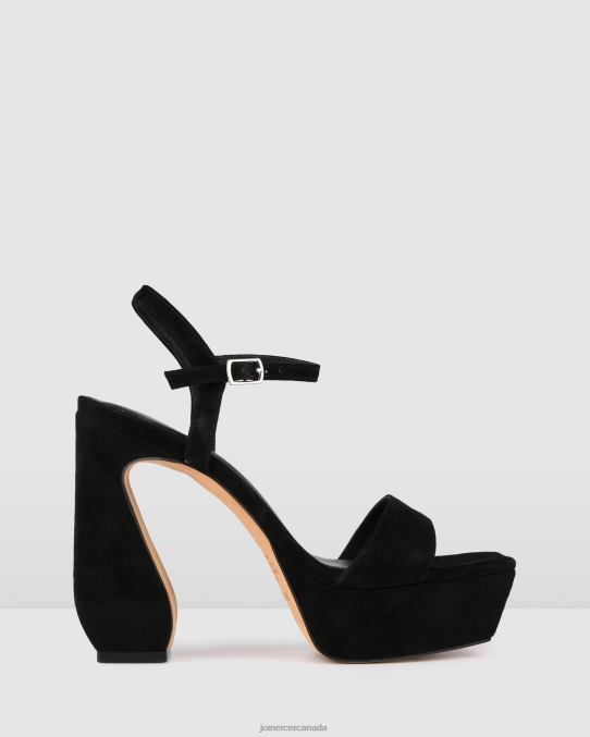 Delphina high heel platform sandals Jo Mercer Black Suede Footwear 6D6FN91