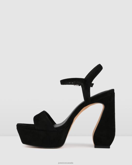 Delphina high heel platform sandals Jo Mercer Black Suede Footwear 6D6FN91