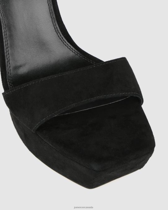 Delphina high heel platform sandals Jo Mercer Black Suede Footwear 6D6FN91