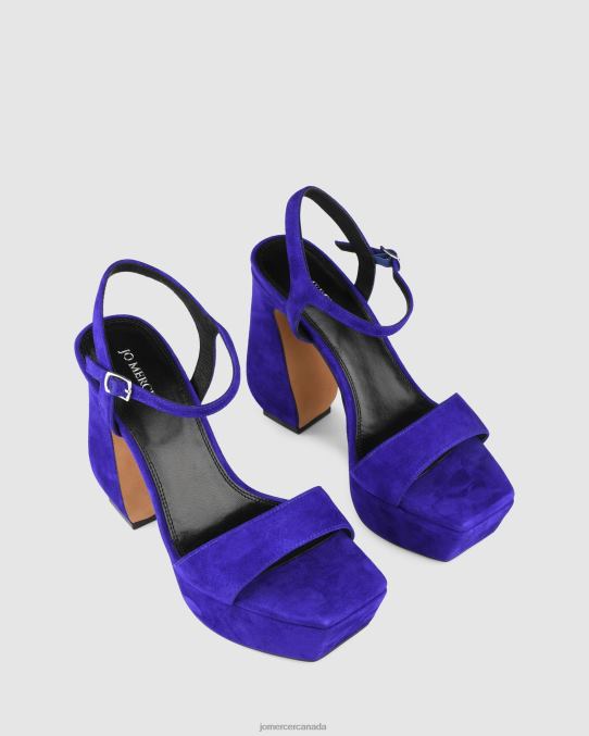 Delphina high heel platform sandals Jo Mercer Ultra Violet Suede Footwear 6D6FN92
