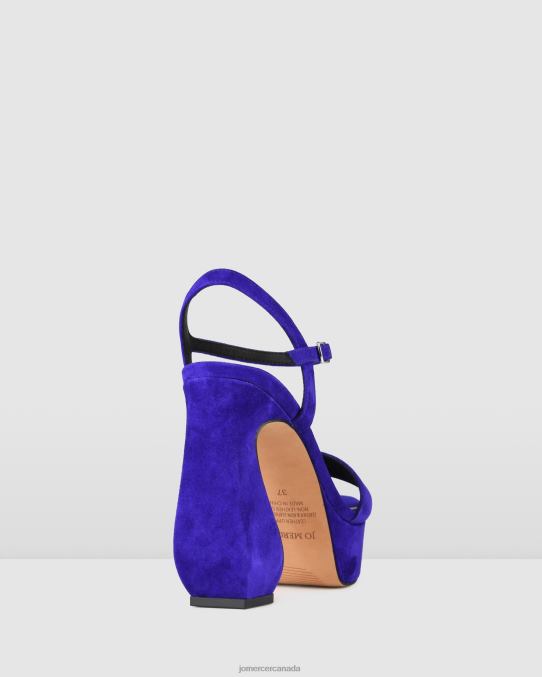Delphina high heel platform sandals Jo Mercer Ultra Violet Suede Footwear 6D6FN92