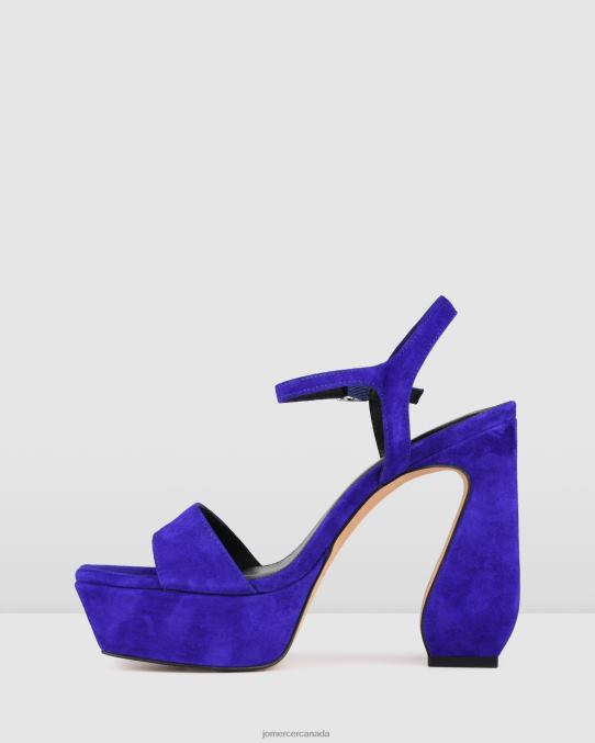 Delphina high heel platform sandals Jo Mercer Ultra Violet Suede Footwear 6D6FN92