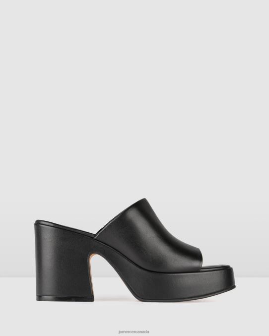 Mia high heel platform sandals Jo Mercer Black Leather Footwear 6D6FN77