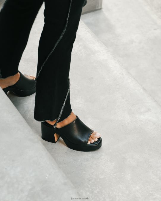Mia high heel platform sandals Jo Mercer Black Leather Footwear 6D6FN77