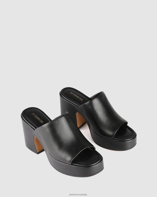 Mia high heel platform sandals Jo Mercer Black Leather Footwear 6D6FN77