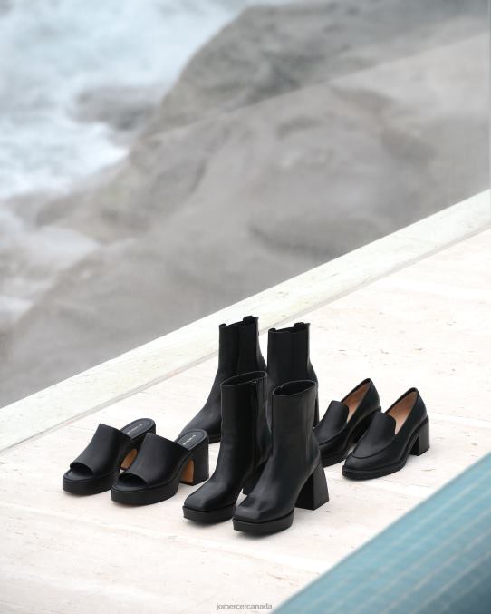 Mia high heel platform sandals Jo Mercer Black Leather Footwear 6D6FN77