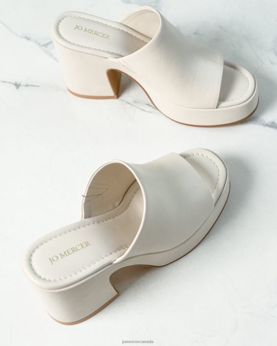 Mia high heel platform sandals Jo Mercer Off White Leather Footwear 6D6FN78