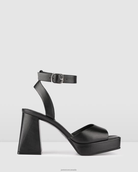 Samantha high heel platform sandals Jo Mercer Black Leather Footwear 6D6FN89