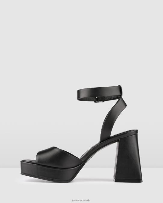 Samantha high heel platform sandals Jo Mercer Black Leather Footwear 6D6FN89