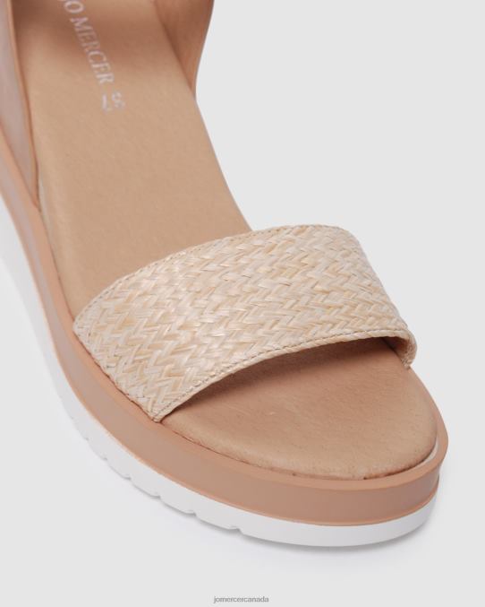 Kenzie mid heel wedges Jo Mercer Natural Raffia Footwear 6D6FN47